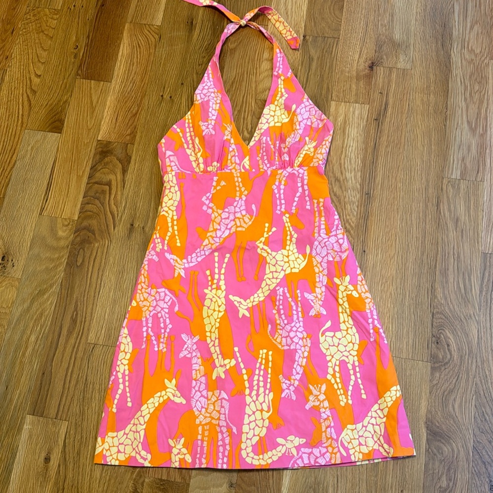 Lilly Pulitzer Giraffe Halter Dress Size 8